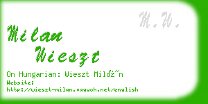 milan wieszt business card